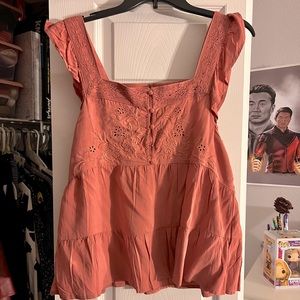 Pink Embroidered Tank
